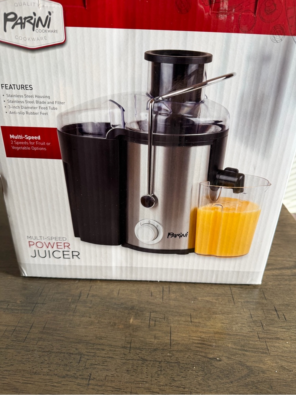 Parini Stainless Steel Multi-Speed Juicer in Silver and Black